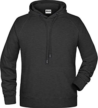 James & Nicholson Herren Kapuzensweat - Hochwertiger Kapuzensweat aus Bio-Baumwolle | Farbe: Black-Heather | Grösse: 5XL