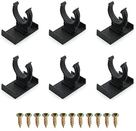 Clips de zócalo HJGarden 6 piezas de plástico negro con tornillos, clip de zócalo de cocina y soporte para patas de zócalo ajustables