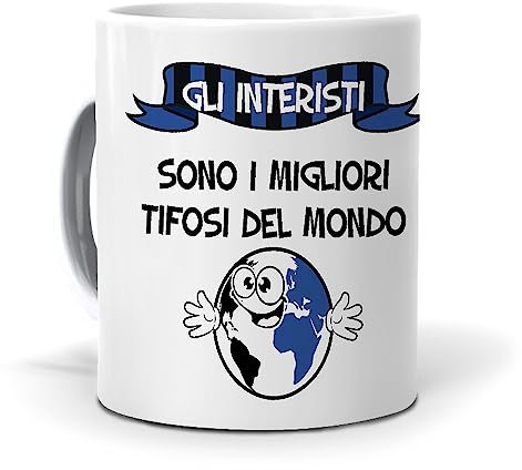 Regalo originale. Idea da regalare. Tazza Gli interisti sono i migliori tifosi del mondo. Ceramica 350 ml.