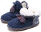 COFACE Lammfell Hausschuhe Damen Hüttenschuhe Winter Warme Plüsch Hausschuhe Mädchen Flauschige Gefüttert Hausstiefel Kuschelige Pantoffeln Hausboots DunkelBlau 37-38