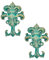 Sungmor Decorative Cast Iron Wall Hooks, Set of 2 Vintage Coat Hooks Farmhouse Key Holder, Large Coat Hanger Towel Rack, Antique Green Wall Mounted Hooks for Hanging Keys, Robes, Hats, Dog Leashes