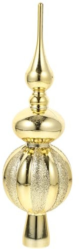 jojofuny Weihnachtsbaumspitze Glas Christbaumspitze Tannenbaumspitze 23cm Hoch Kugel Weihnachtsbaum Topper Christbaumschmuck Kunststoff Weihnachtsbaumschmuck für Weihnachtsfeier Deko Gold