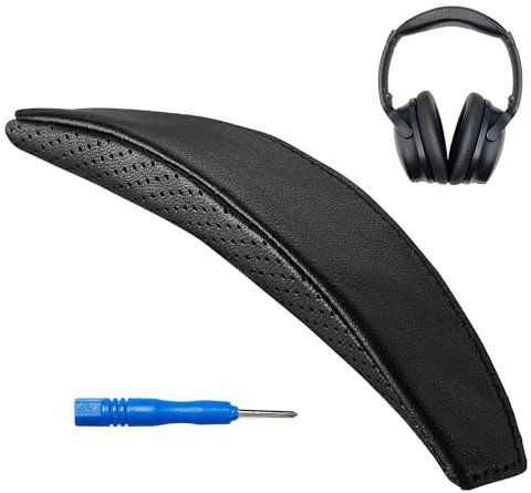 AHG QC35 ii Kopfbandpolster aus Schaffell Kompatibel mit Bose QuietComfort 35 ii Kopfhörern/QuietComfort 35 Kopfhörern (Schwarz) Hochwertiges Schaffellleder/hochdichter Schaumstoff