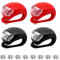 Fengyang® 4 x Kinderwagenlichter, Eclairage LED Du Chariot, LED-Clip-On Silikonband, blinkende Lichter für Rucksack, Sicherheit für Jogger (2 Rot und 2 Schwarz)