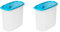 Tatay Porta Gazpacho y Alimentos Fresh, 2L de Capacidad, Libre de BPA, Apto Lavavajillas y Microondas, Color Azul, 1 unidad Medidas 18,4 x 9,7 x 19 cm (Paquete de 2)