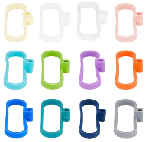 GOMAKERER 12 Stück 12 Farben Silikon-Glaslöffelhalter, Luftdichter Glas-Löffelhalter Fügt Löffel-Aufbewahrungsfunktion Hinzu Halter Küchenzubehör Für Lebensmittel-Aufbewahrungsbehälter