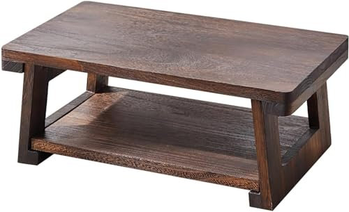 QZLGD Folding Floor Low Tisch für das Sitzen auf dem Boden,Meditation & Altar Tisch für spirituelle,Japanische Möbel für Boden sitzen Essen & Kaffee (50cm)