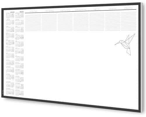 byNia® Schreibtischunterlage A3 Mit Kalender 2025, Schreibunterlage Papier Block & Unterlage (Einzelpack 1 Stück)