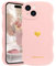 LAPOPNUT for iPhone 15 Case,Cute Curly Wave Frame Love Heart Phone Case for Girls Women,Soft Silicone TPU Bumper Shockproof Camera Protective Cover for iPhone 15 6.1 inch,Pink