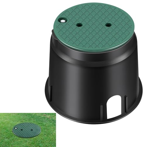 Tandefio 910 Electrical Splice Box 10 Inch Diameter Underground Electrical Junction Box Inground Electrical Box Valve Box and Cover for Outdoor Electrical Wiring Splices(Black)