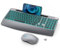 Kabellose Tastatur und Maus - Wiederaufladbare Tastatur in voller Größe mit 7 Farben, Handgelenkstütze, Telefonhalterung, Lautstärkeregler, 2.4GHz Tastatur für Computer, Laptop, PC, Mac, Windows -Grau