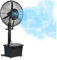 DPAOZPO Sprühventilator Mit Wasser - Standventilator Tragbar - 3 Geschwindigkeiten - Oszillation 120° - Ventilator Wasserkühlung - Für Terrasse, Werkstatt, Industriell, Büro(750mm)