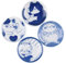 NUWIQ 4 Pieces Mini Bowls, 4 inch Cute Cat Soy Sauce Dish, Small Ceramic Plates with Japanese Cat, Great Gift for Cat Lovers, 4 Pattern Set