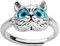 LEIDJGUN Katzenringe, offen, verstellbar, Tierringe, Geschenke für Katzenliebhaber, Frauen, Mädchen, Teenager, Geburtstag, Weihnachten, Edelstein