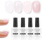 Vnicesli Rubber Base UV Nagellack Set, 4 Farben Rubber Base Coat Milchig Weiß Rosa Nude, Soak-Off Gel Nagellack Unterlack Für Nägel UV Lack Gel Nägel Maniküre - Kit Nummer 25