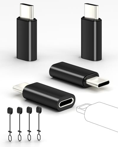 4 Pacchetti di Adattatori da Lightning a USB C per iPhone 15/16 Pro/Plus/Pro Max, Samsung S24, Supporto per La Ricarica e Il Trasferimento dei Dati, Non per Audio/OTG/Telefono