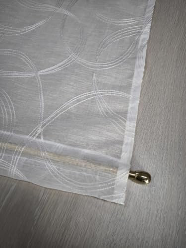 mauro Coppia Tendine per Finestra e Porta a Vetro Larghezza 60-90 cm-Tende su Misura-art.tebe (G - bianco 60x240 cm)