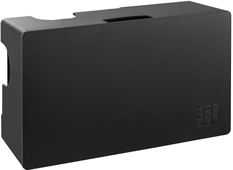 Kabelmanagement Box ABS 32x20x11,5cm, Schwarz, Montagematerial Inklusive | Steckdosenleiste-Cover ABS, Innenmaß 30x16x10cm, nicht für Router gedacht, vor Kauf messen, Wandmontage, schwarz