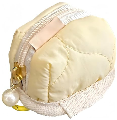 Soft Cotton Mini Earphone Purse for AirPods & Lipstick–Cute Fluffy Bunny Coin Purse with Zipper,Portable Plush Earphone Case,Soft Plush Bag for Jewelry,Coins & More,Outdoor, Travel,Fitness (Yellow)