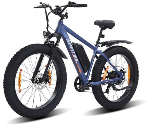 SPATIAL E Bike, E-Bike Herren mit 26 * 4.0 Fat Tire, 48V13AH Akku, Bis zu 150 KM, 85Nm 250W Motor, Offroad Ebike Mountainbike mit Vollfederung, 7-Gang