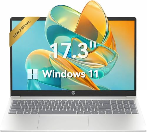 HP 2026 17 inch laptops, 32GB RAM 512GB SSD, Intel Core i3-N305, 17.3 FHD IPS, Up to 9.5 Hours Battery Life–Business Laptop for Work & Students, Type-c, Windows 11 with Office 365 for The Web