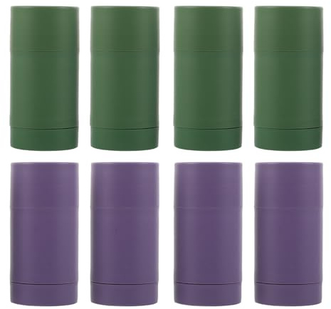 BAZEITFLOW Leere Deostick Behälter 40g Kunststoff Drehbehälter 8 Stück Nachfüllbare Deodorant Tuben für Selbstgemachtes Deo und Feste Lotionen
