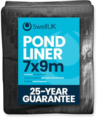 Swell UK 7m x 9m Pond Liner | 25 Year Guarantee | HDPE | UV Resistant | Garden Fish Ponds