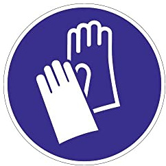 Schild Handschutz benutzen D.200mm Ku. blau/weiß A SR A1.3 DIN EN ISO 7010