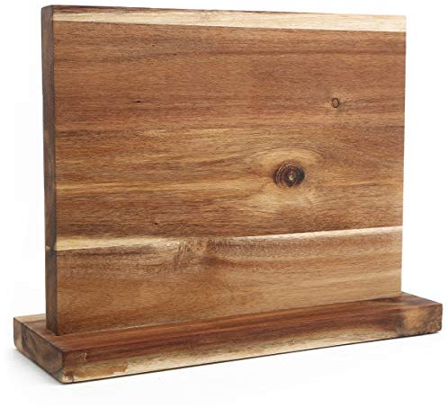 Resafy Magnetic Knife Holder Acacia Wooden Magnetic Knife Block Holder Rack Magnetic Universal Stands with Strong Enhanced Magnets Strip Kitchen Storage Cutlery Large Organizer