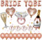 Junggesellinnenabschied Dekoration Luftballons, 1 pcs BRIDE TO BE Brief Ballons, 14 pcs Latex Luftballons, 5 pcs anders Form Folienballons, 2M Stern form hängende Girlande für Party Dekoration