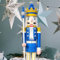 CDL 150 cm gigante 5 pies azul oro brillante decoración navideña de madera cascanueces Rey K33