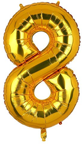 100 CM Groß Gold Zahl 8 Folienballon Luftballon Folien Mylar Riese MäDchen Helium Luftballons Geburtstag Party Deko Lieferungen Baby