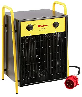MATOR - Aerotermo Eléctrico Industrial 22KW Calefactor Portátil y Ligero con Termostato Ajustable - Tensión de servicio: 400V – 50Hz -Trifásico- EH SQUARE IFH 22