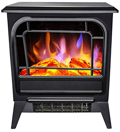 Nfudishpu Termostufa a Legna elettrica con Effetto Fiamma Stufa Portatile termocamino Riscaldamento Interno -1500W Interni ed Esterni