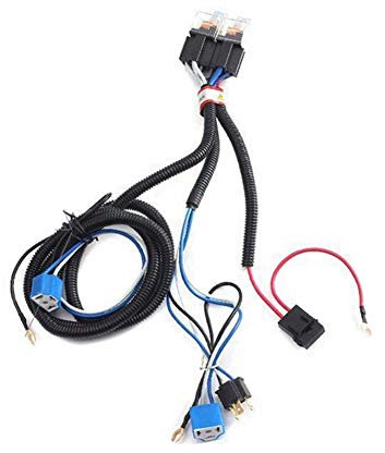 iSpchen 1 Set 2 Relaiskabelbaum H4 Relais Kabelbaum Relais Adapter 12V Relaisbuchse Kabelsatz für KFZ Scheinwerfer