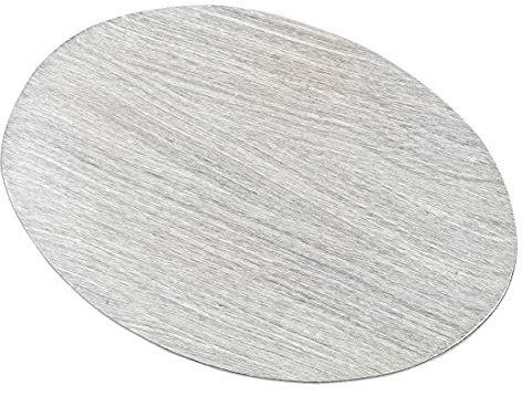 NKlaus Kerzenteller oval Aluminium Silber 17x12cm Untersetzer Kerzenhalter Tischdeko Gebürstet - Design 10384