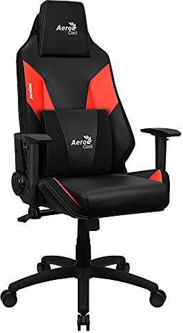 Aerocool ADMIRALBR, Silla Gaming Ergonómica Roja, Air Tech, Cojines Acolchados