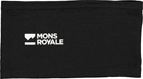 Mons Royale Haines Helmet Liner Schwarz - Merino Leichtes funktionelles Merino Stirnband, Größe One Size - Farbe Black