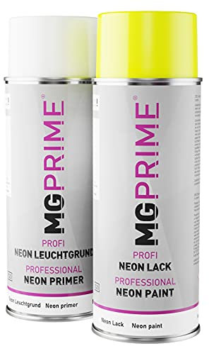 Set professionnel de peinture fluorescente en aérosol avec primaire lumineux fluorescent en Neongelb bombe aérosol 400 ml