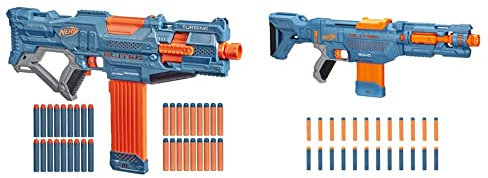 Nerf E9481F03 Elite 2 Turbine CS-18 motorisierter Blaster, 36 Nerf Darts, 18-Dart Clip-Magazin & Elite 2.0 Echo CS-10 Blaster – 24 NERF Darts, 10-Dart Clip-Magazin, E9533F02