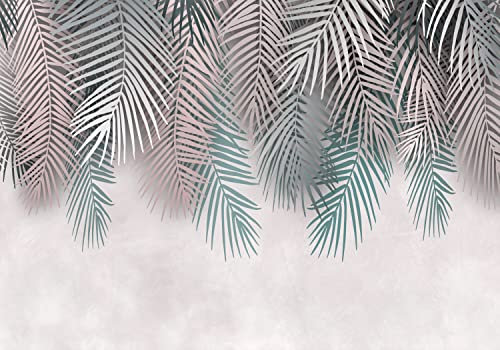 decomonkey - Papier Peint Panoramique Palmieriers Feuilles 200x140 cm - Décoration murale moderne – Tapisserie décorative pour chambre salon - Art mural unique design tendance