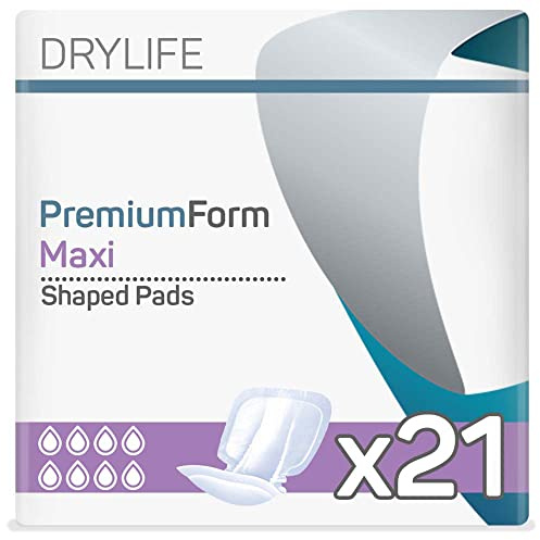 Drylife Premium Form Unisex Incontinence Shaped Pads Dry Feel Technology, Anti-Leakage Cuffs, Odour Control & 100 Percent Breathable Cotton Material