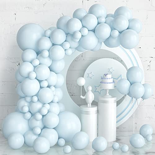 Palloncini Blu 105 Pezzi Kit Arco Blu Pastello, Palloncini In Lattice Azzurri 5 10 12 18 Pollici Palloncino Azzurro per Compleanno Battesimo Genere Rivelare Matrimonio Decorazioni per Feste