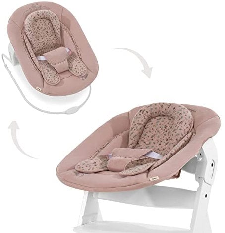 Hauck Alpha+ 2in1 Hüpfwippe und Babywippe, Bambi Rose - ab Geburt, Neugeborenen-Set, kompatibel mit Alpha Hochstuhl, Click On
