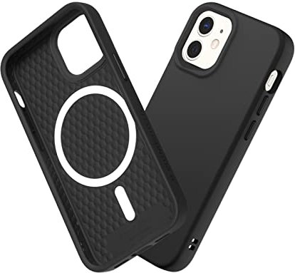 RhinoShield Case kompatibel mit [iPhone 12 mini] | SolidSuit - MagSafe-kompatibel -Stoßdämpfende & schlanke Schutzhülle mit Premium Finish - 3.5 Meter Fallschutz - Klassik Schwarz