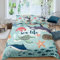 Shark Comforter Cover Set Double Size Ocean Marine Life Duvet Cover Under Sea Life Fish Bedding Set for Kids Child Teens,Underwater World Coastal Creature Quilt Cover,Nautical Sea Animal Bedroom Decor