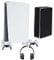 Wall Mount Holder for Playstation 5(PS5) , Detachable Controller & Headphone Holder , Heat Dissipation,with Spirit Level and Non-Slip Mat, Cable Management (with dust cover)