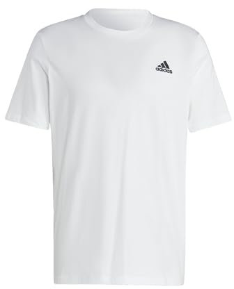 adidas Herren Essentials Single Jersey Embroidered Small Logo Tee, White, M Short