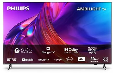 Philips 4K LED Ambilight TV|PUS8818|75 Pulgadas|UHD 4K TV|60Hz|P5 Picture Engine|HDR10+|Google Smart TV|Dolby Atmos|Altavoces 20 W|Soporte|Prime|Netflix|Youtube|Asistente de Google|Alexa|