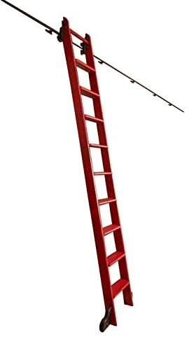 IBOWZ Scala per libreria Scorrevole Kit Binario Hardware per libreria Rotante Nero Rustico, Rullo Scorrevole